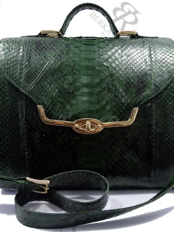 Python Skin Leather Handbag