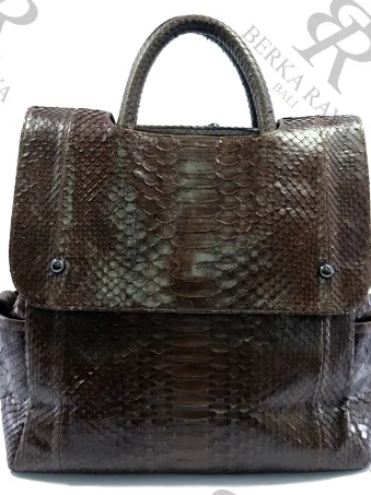 Python Skin Leather Backpack