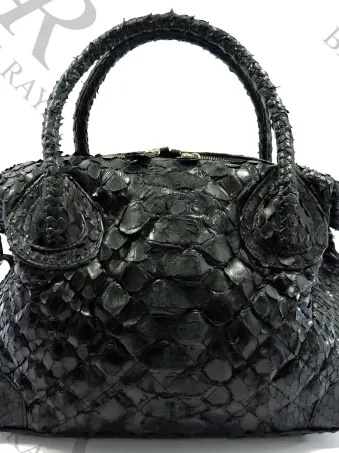 Python Skin Leather Handbag